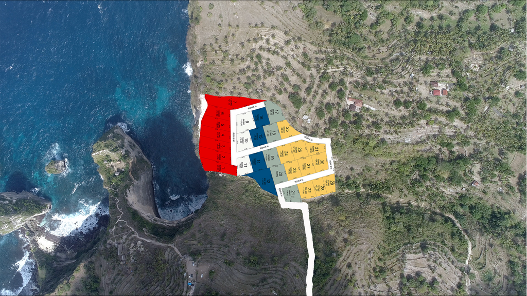 Atuh Beach Los Tebing Cliff Nusa Penida kavling tanah dijual overlay